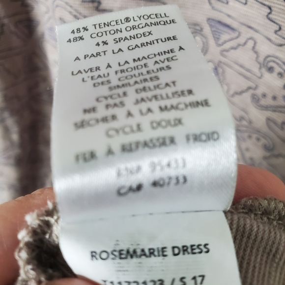 Toad & Co Women's Rosemarie‎ Gray Patterned V-Neck Cap Sleeve Stretch Knit Dress - Picture 8 of 11